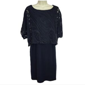 Ming Wang Dress Burnout Overlay Blck Size S